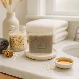 Oatmeal & Honey Bar Soap - Gentle Body Care Soap for Eczema, Hypoallergenic, and Sensitive Skin - Organic & Hypoallergenic