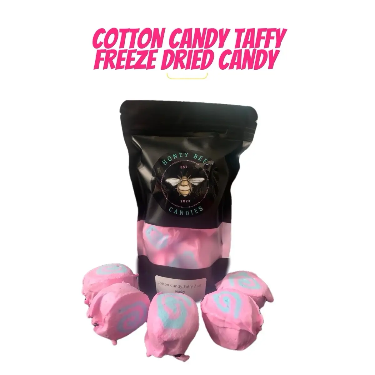 Freeze Dried Cotton Candy Taffy Honey Bee Snack