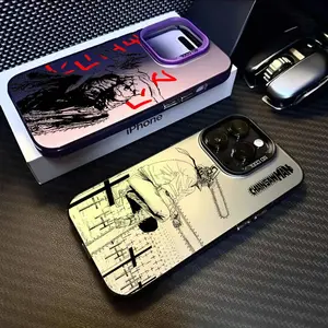Anime C-Chainsaw M-Man Phone Case For iPhone 17 16 15 14 13 12 Pro Max Plus Colorful Gradient Soft TPU Back Cover