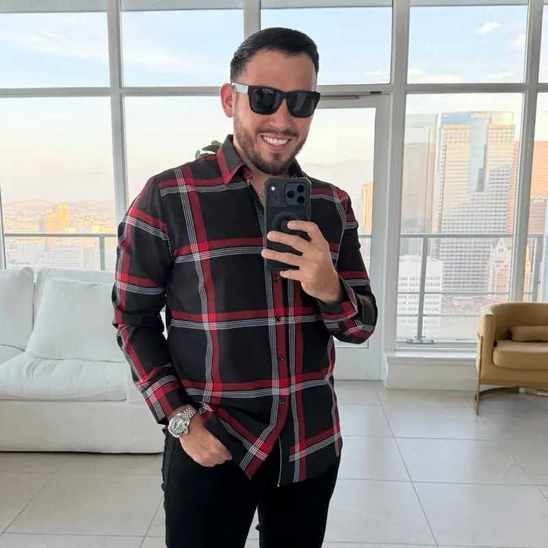 SIMPLE PLAID LONG SLEEVE (FITTED)