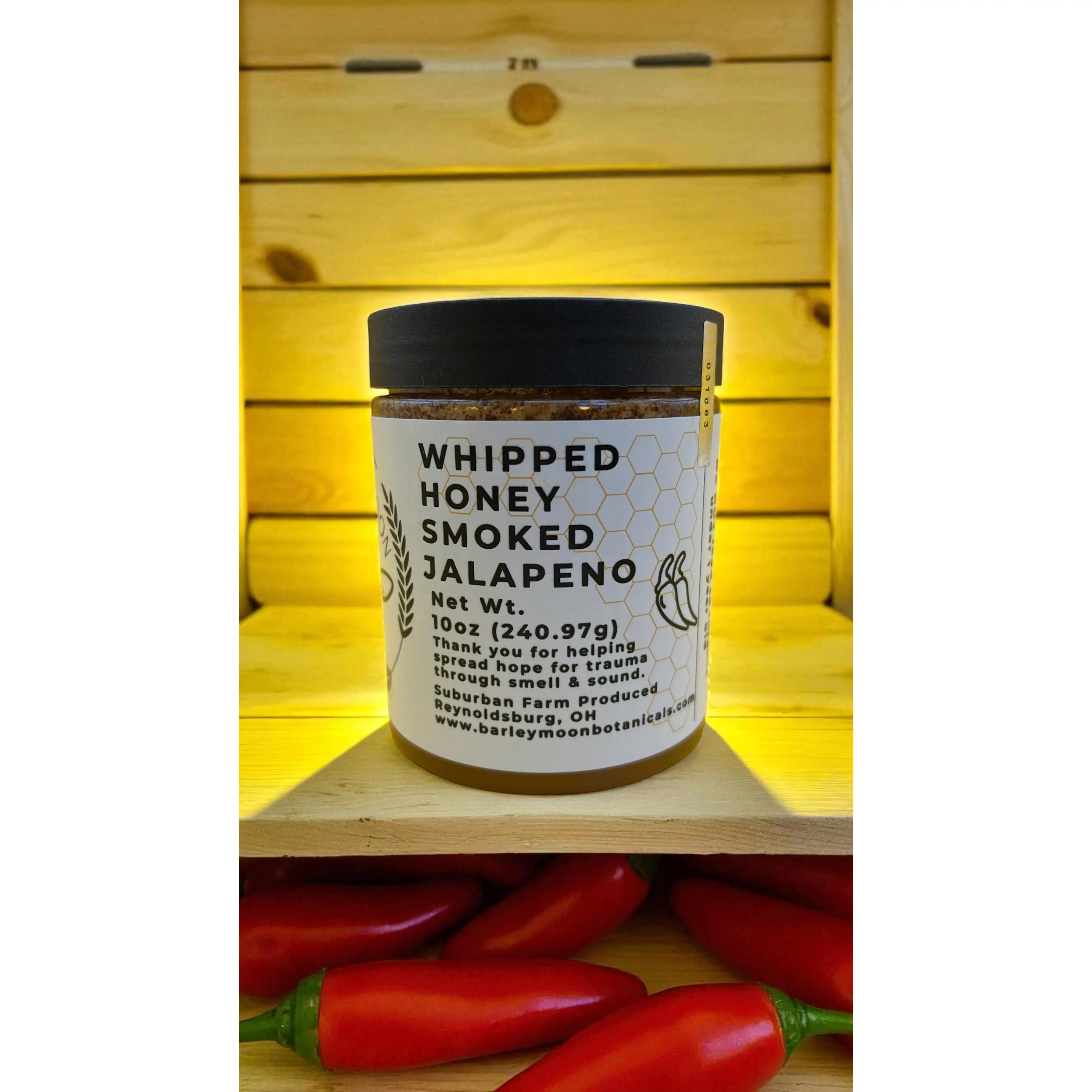 Whipped Honey Smoked Jalapeno - Barley Moon Botanicals - Pure Honey, Natural Ingredients Sweet Sweet Flavor