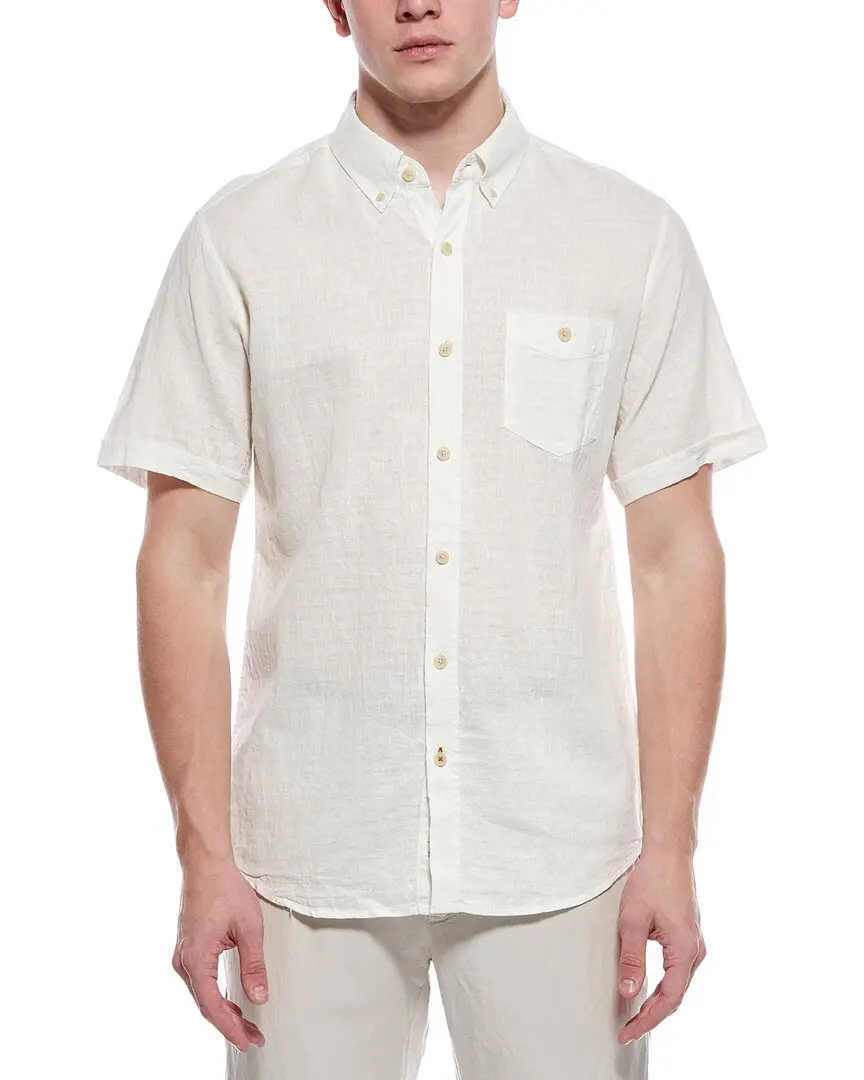 WEATHERPROOF VINTAGE Linen-Blend Dobby Solid Shirt