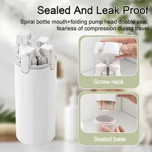 4-In-1 Travel Dispenser Bottle, Refillable Shampoo & Conditioner Bottles, Anti-Spill, Space Saving, Ideal for Vacation Business Trips, Storage Bottles