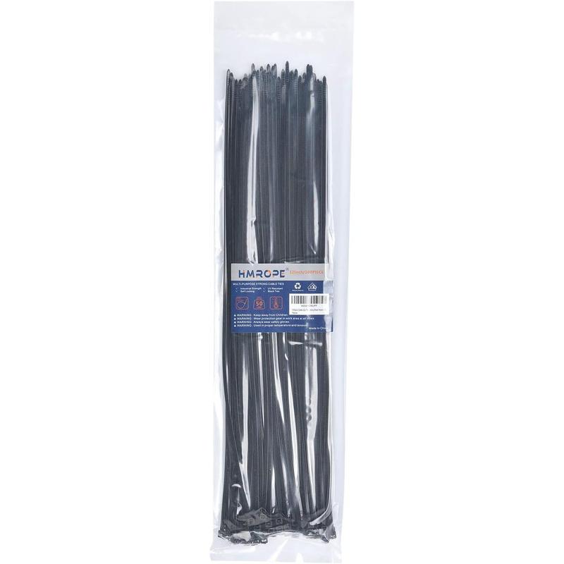 100pcs cable zip ties heavy duty 12 inch premium plastic wire ties with 50 pounds tensile strength selflocking black nylon zip ties for indoor and outdoor