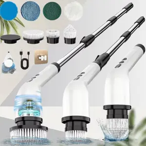 Electric Cleaning Brush with 7PCS Heads Bathroom Kitchen Cordless Handheld Shower Scrubber Spin Cleaner Multifunctional Cleaner