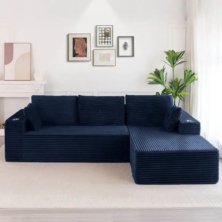 Navy-Right Facing Chaise
