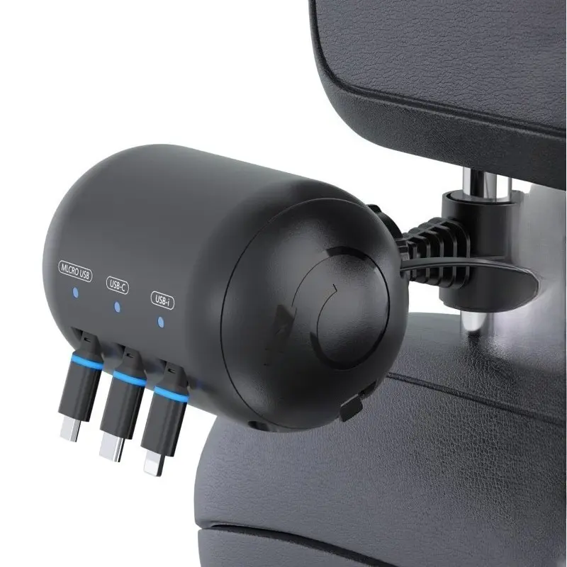 Multi Car Retractable Backseat 3-in-1 Charging Station Box - Fast USB Charging Dock Attachment for Car Headrest, Ideal for Ride Share & Taxi Customers, Car Gadgets, Usb Car Charger