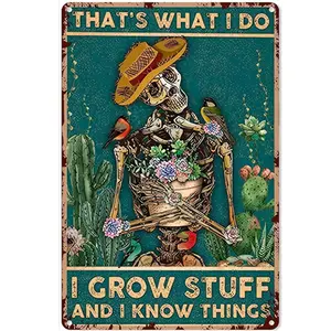 Mental Tin Sign (30cm * 20cm/11.8in * 7.87in) Cactus Garden - Vintage Chic Metal Poster Wall Decor, Room Decor, Home Decor, Restaurant Decor, Bar Decor, Cafe Decor, Garage Decor, Water-proof, Dust-proof