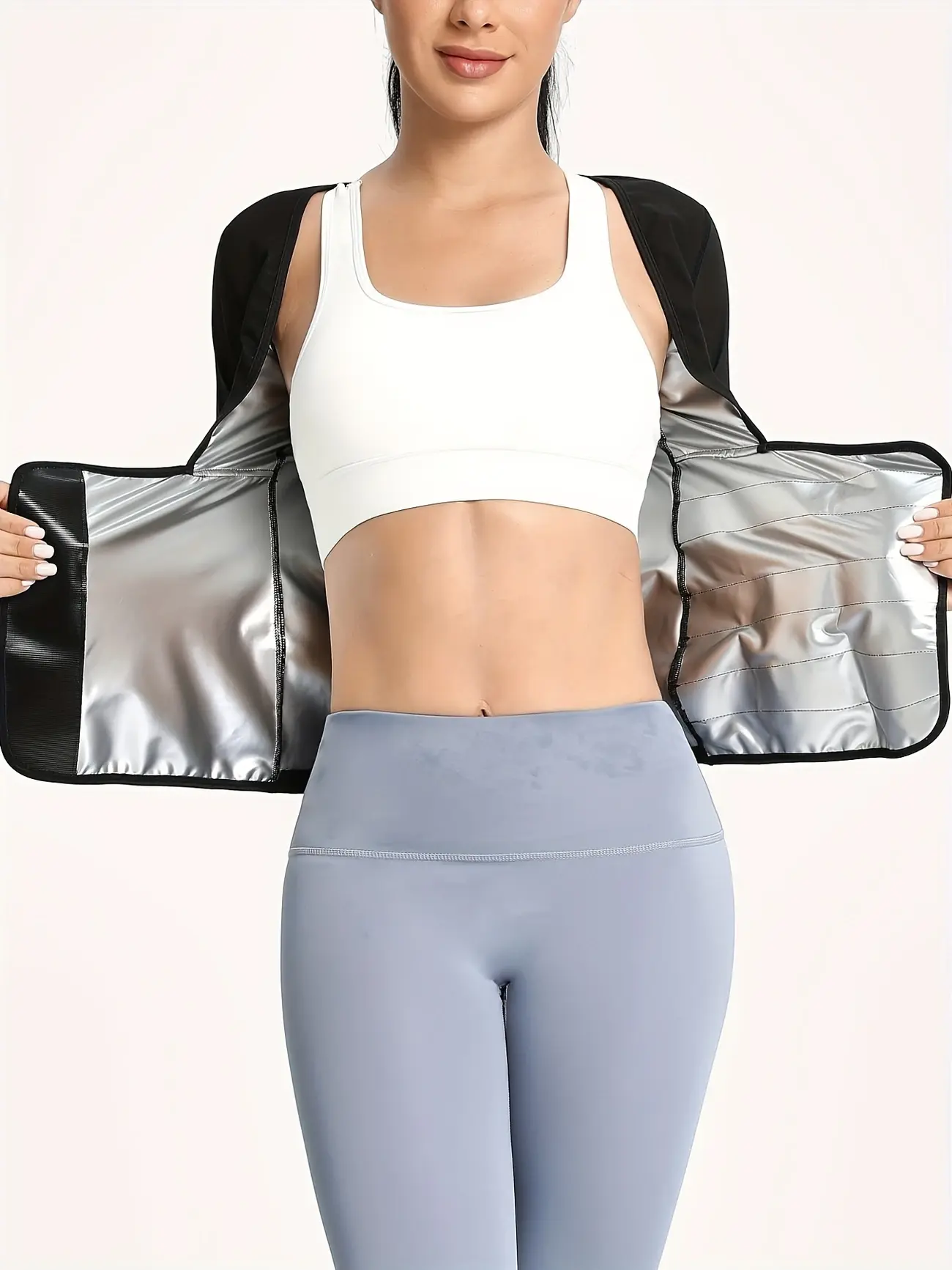 DealsForYouDay Women's Plain Adjustable Velcro Closure Open Bust Sauna Tee for Workout set women, Ladies Sportswear, upgrade generation, Shoulder width expansion, No odor, Suitable for obese individuals, Workout Slimming, Better Performance Gymoutfits