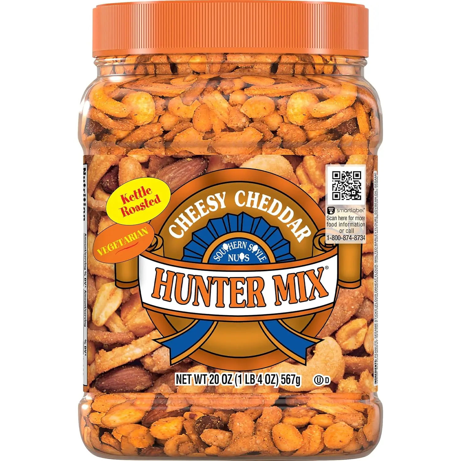 Cheesy Cheddar Hunter Bulk Trail Mix 20 oz Roasted Peanuts Sesame Corn Sticks Almonds Cashews Protein Cheese Snacks for Adults Kids
