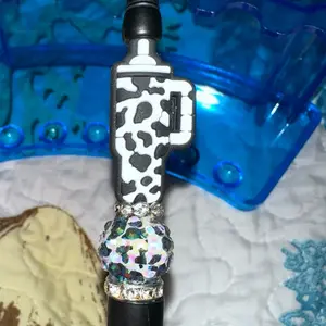 Cow tumbler beaded pen