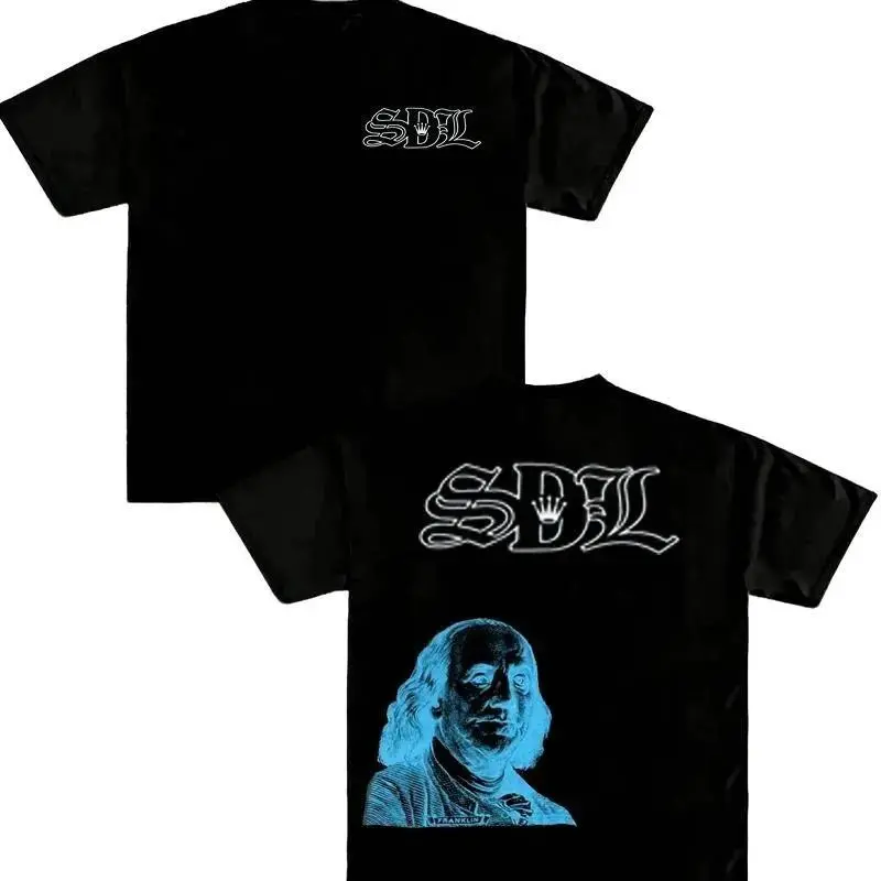 🎵🎤SDL Tee Graphic T-Shirt, Streetwear Retro Fashion, TikTok Viral Trend, Unisex Hip Hop Casual Shirt, Fashion Cotton, For Men, For Women