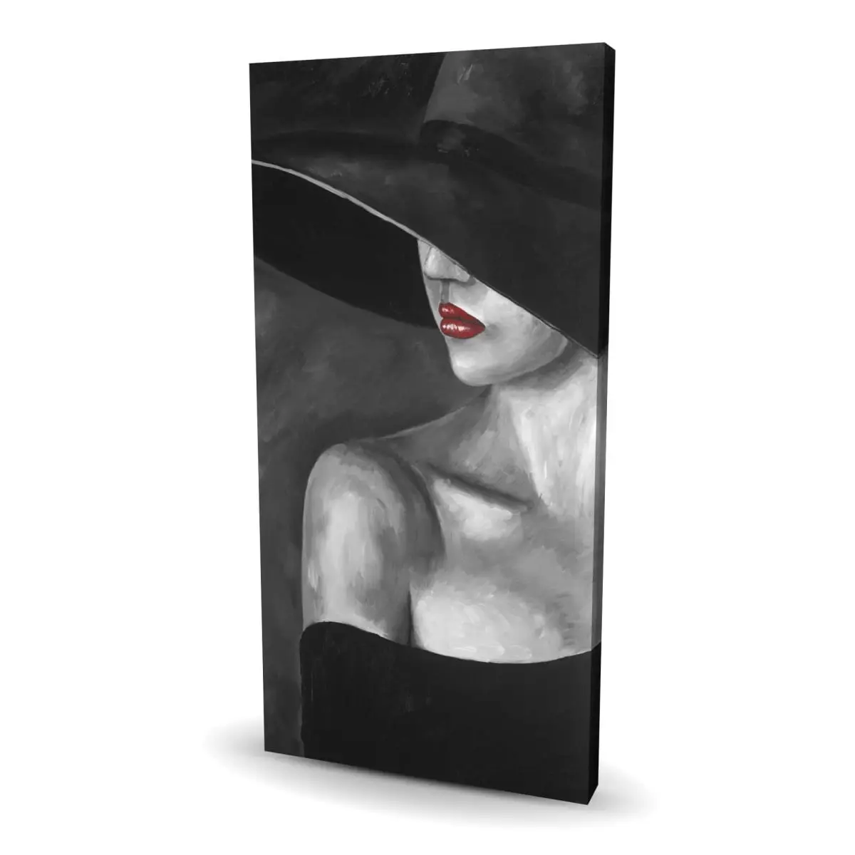 Begin Home Decor C1RC24482BZO4H 24 x 48 in. Mysterious Woman with A Hat - Livingroom Fashion Canvas Art