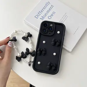 New Pearl Bowknot Phone Case Protector for Apple iPhone 17 Pro Max, Simple Design Protective Cover, Full Body Wrap, Fashionable Women's Accessory