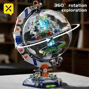 Premium 1793PCS Space Station Globe Building Blocks Set - Creative STEM Technology Construction Bricks, Educational Model Kit Gift for Kids Teens Boys Girls