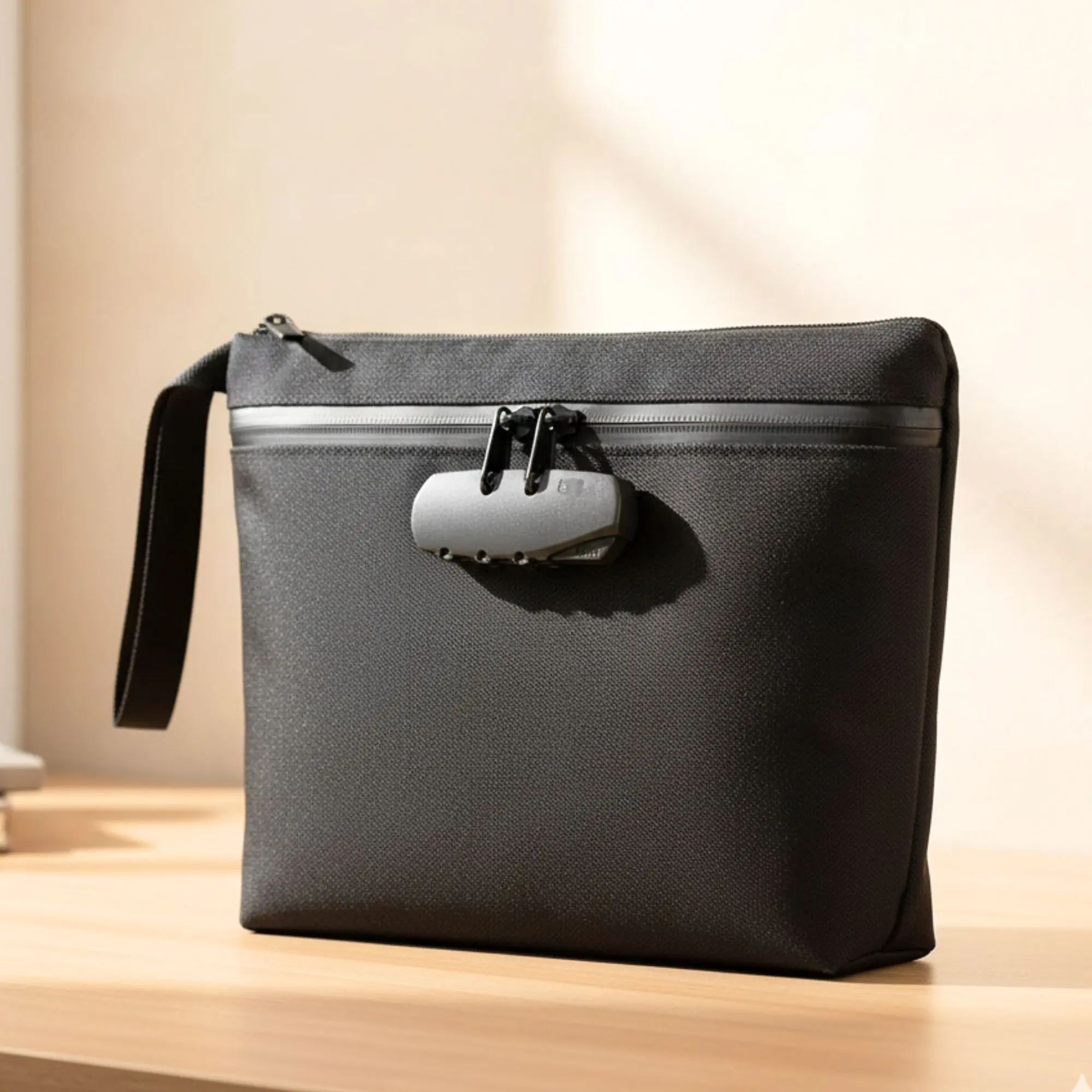 Smell-Resistant Bag with Combination Lock Set Cover Organizer Travel Organization Pouch Portable Travel Accessory