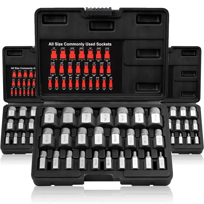 25Pcs Screw Extractor Set,Multi-Spline EZ Out Bolt Extractor,CR-MO Chrome Molybdenum Steel,Heavy Duty Stripped Rounded Rusted Broken Screw & Bolt Remover,Father's Day Gift for Dad #summerfinds