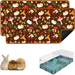 Guinea Pig Cage Liners, 2 Pack 49x24in Washable Guinea Pig Bedding, Waterproof Reusable & Anti Slip, Super Absorbent Guinea Pig Pee Pad for Small Animal, Rabbit, Bunny, Chinchilla WASHABLE ANTI-SLIP GUINEA PIG CAGE LINERS Blanket Set