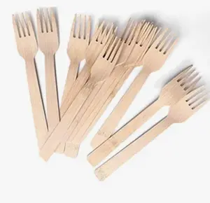 200pc Set Bamboo Forks Cutlery Disposable Portable Traditional Utensils Wood Wooden Plastic Pack alternatives