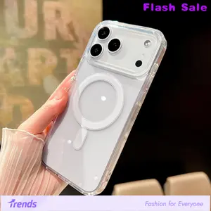 Clear Acrylic Case for iPhone 17 Pro Max 17 Pro 17 Plus 17 Soft TPU Shockproof Slim Transparent Cover Anti-Yellowing Protective Phone Case