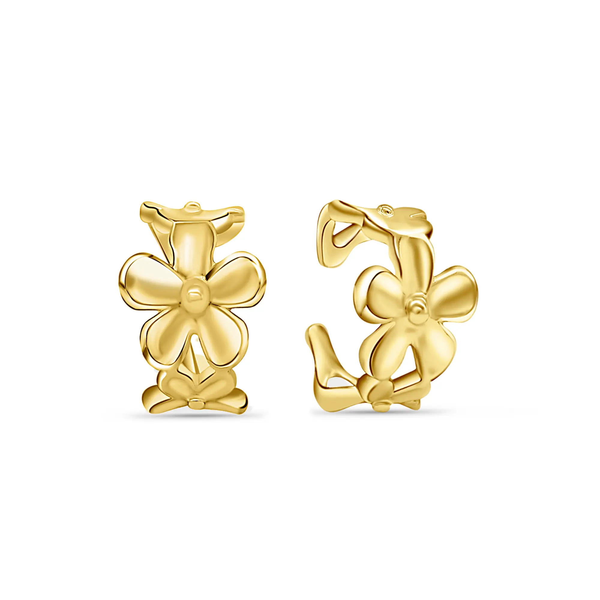 Lumin Luna Ear Cuff Earrings for Women, Non Piercing Gold Ear Cuffs 14K Gold Plated Conch Cuff, Clip on Cartilage Earring