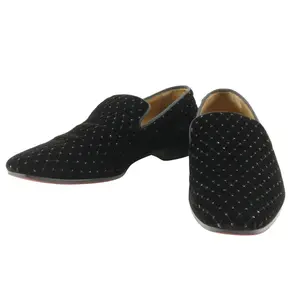 Pre-owned christian louboutin Velvet Small Leather Goods Quilted Dress Shoes