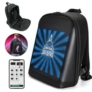 Programmable LED Screen Backpack (Bluetooth APP Control), Customizable Animation & Graphic Display, Waterproof, Multi-Scenario, Large Capacity