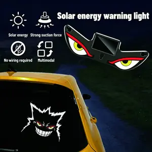 New Car Rear Window Dynamic LED Display — Vampire Demon Eye Emoji Panel, Car Decorative Light, Solar-Powered with Multiple Modes
