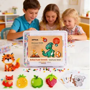 Bedrola 5.0mm Beads Set - Fruits, Dinosaurs, Animals. Includes 5000 colorful beads, 12 patterns and tools, suitable for creative art, children's educational gifts and birthday presents.