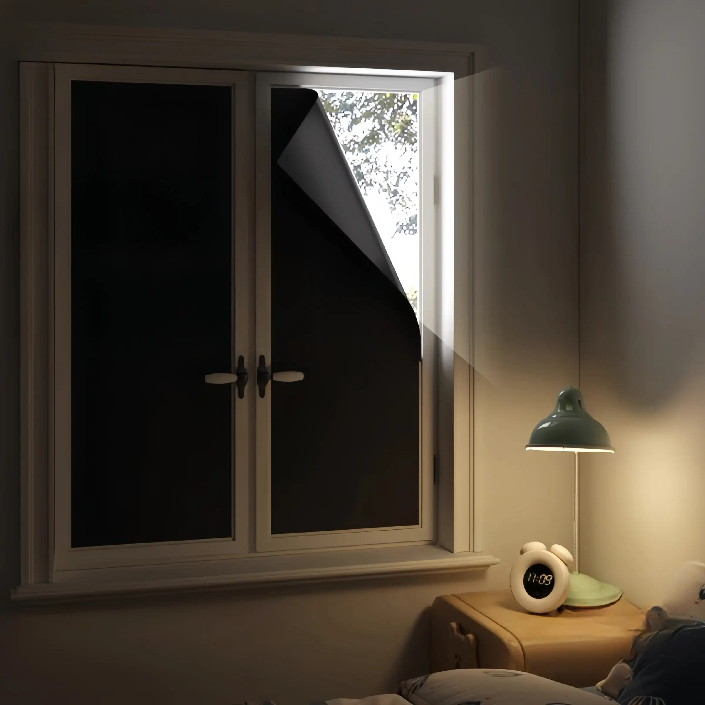 Blackout Window Film, Sun Shade Film, Window Privacy Films, Sun Heat Blocking Privacy Cover for Glass, Removable Opaque Room Darkening, Dark Out Window Covers, Window Sun Blocker