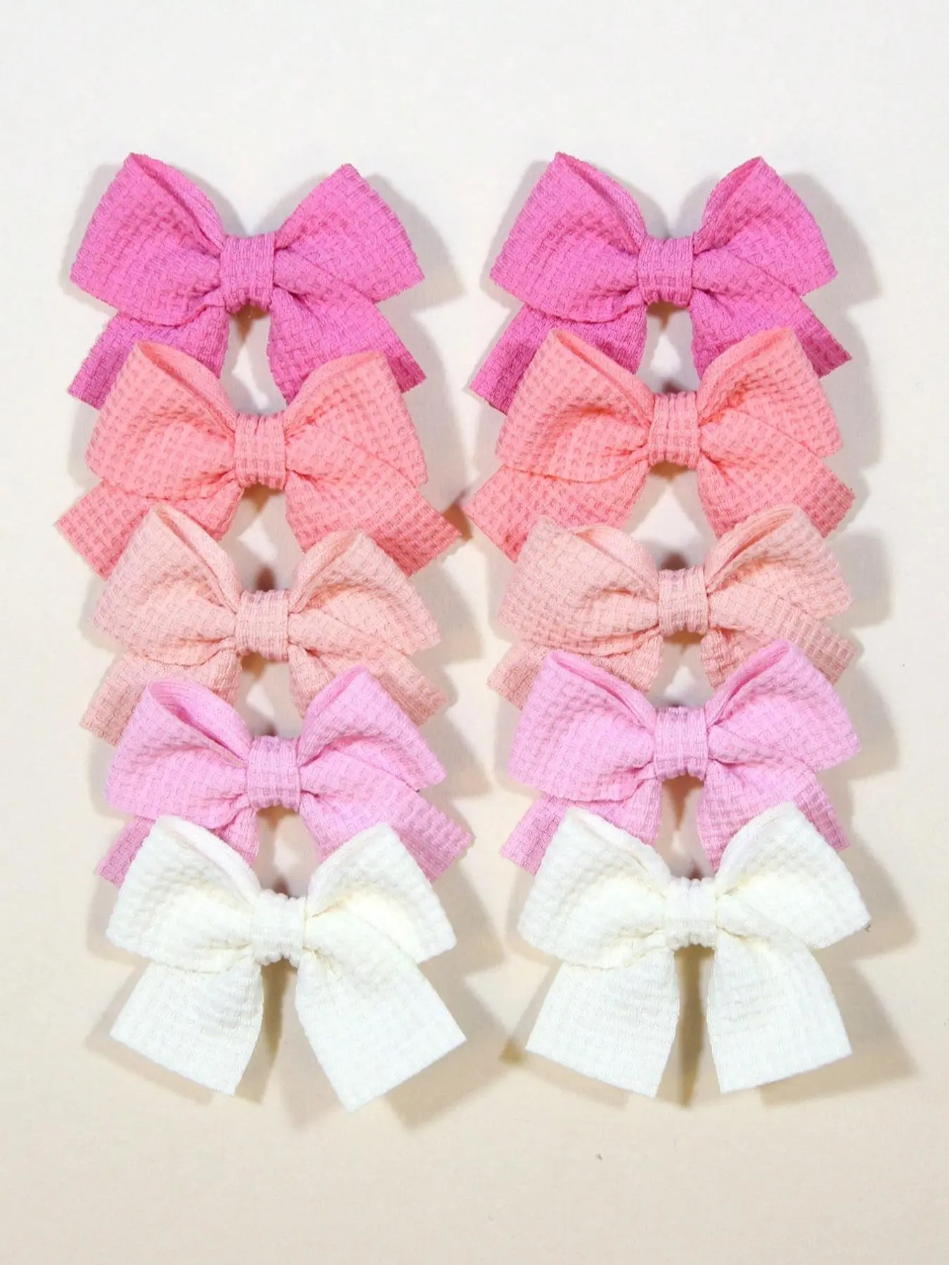 10pcs/Set New Cute Ribbon Pretty Bow Barrettes Little Girl Hair Clips, Handmade Hair Accessories For Girls