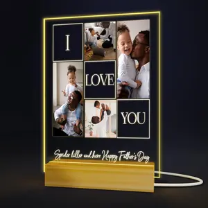 EGD Personalized Acrylic Plaque for Dad Gifts | Choose Your Photos for Unique Personalized Gifts for Dad | Custom Gift for Grandfather | Birthday Gifts for Men | Optional LED Lights