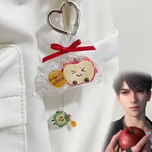 Anime Love and Deepspace Caleb Cosplay Keychain Apple Pendant Backpack Key Chain Ornament Keyring Jewelry Accessories