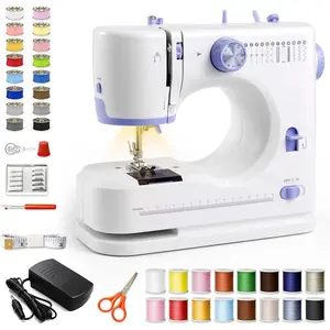 Beginner-Friendly Mini Sewing Machine with 12 Built-in Stitches, Sewing Machine with Foot Pedal, Portable, High-Low Speeds,  for Sewing Enthusiasts