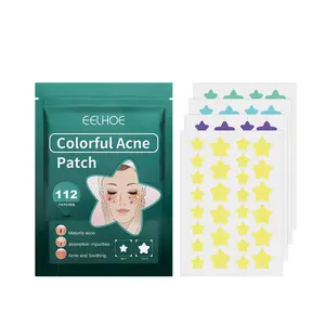 Star Acne Pimple Patch 112 Counts, Hydrocolloid Acne Patches for Face, Purple, Blue, Green and Yellow