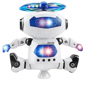 Musical Walking Dancing Robot Toy with Flashing Lights 360° Body Spinning Fun Figure Toy