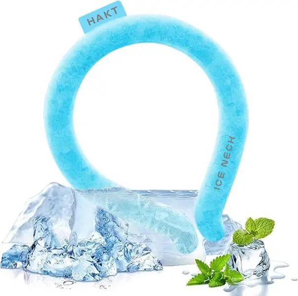 Ice Neck Summer Cooling Ring, Stretchable & Elastic Ice Neck Cooling Ring for Outdoor Work, Farm, Hiking, Camping, Gardening and Travel, Blue, White,