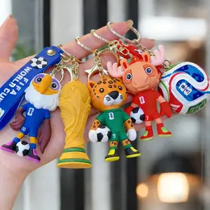 2026 FIFA World Cup Keychain Charms · Football Mascot, FIFA World Cup Trophy Keychain | Gift for Her/Him 5pcs 'Keyring Packs' - Fan Merchandise, Exclusive Fan Matchday Cheer Decoration, Great Small Gifts for World Cup Fans
