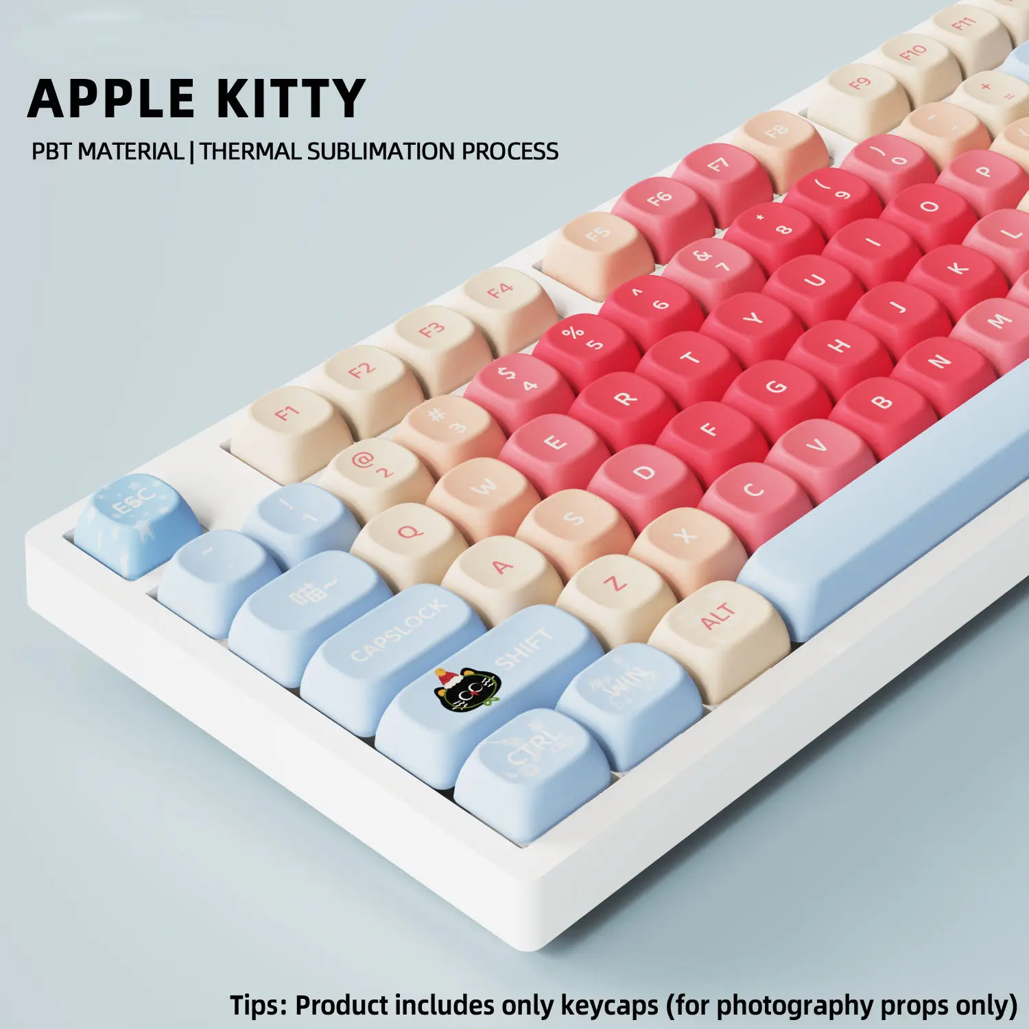 121-Key Set Of Kitten-Themed Mechanical Keyboard Keycaps Perfect As A Holiday Or Birthday Gift(For Mechanical Keyboards Only)