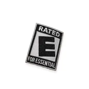 Rated E for Essential Iron-on Embroidered Patch - Durable Western Embroidery for Cotton & Polyester Fabrics - Stylish & Easy-to-Use for Denim Jackets & Caps