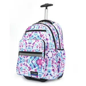 K-Cliffs  18.5 x 13 x 6 in. Rolling School Backpack with Wheels Deluxe Trolley & Multiple Pockets, Pastel