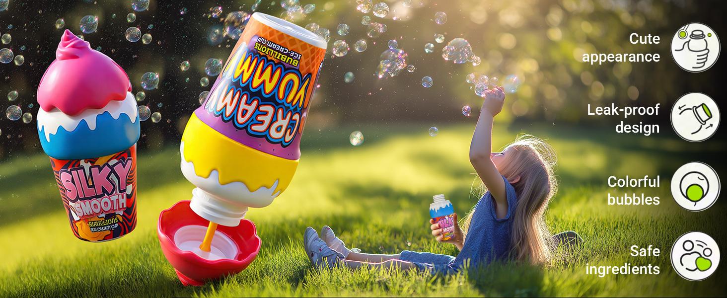 Upside Down Leak-Proof Bubbles Tumble,bubble toy,Mess-Free Kids Outdoor Toys,Birthday Party Favors for Boys Girls(Random Color)