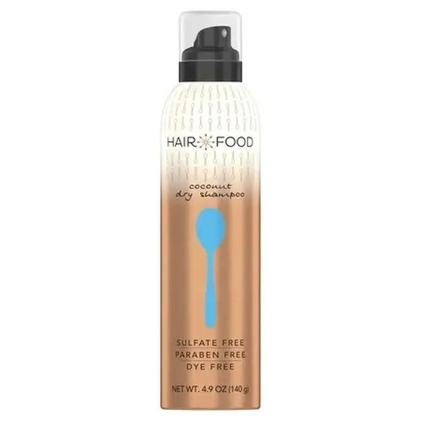 Hair Food Coconut Dry Shampoo Mousse, Nourishing and Color Safe Formula, Sulfate and Dye Free for All Hair Types, 4.9 oz, Any, Adults, Biodegradable, Root Refresh, Color Protection, Single Bottle, Dry Mousse