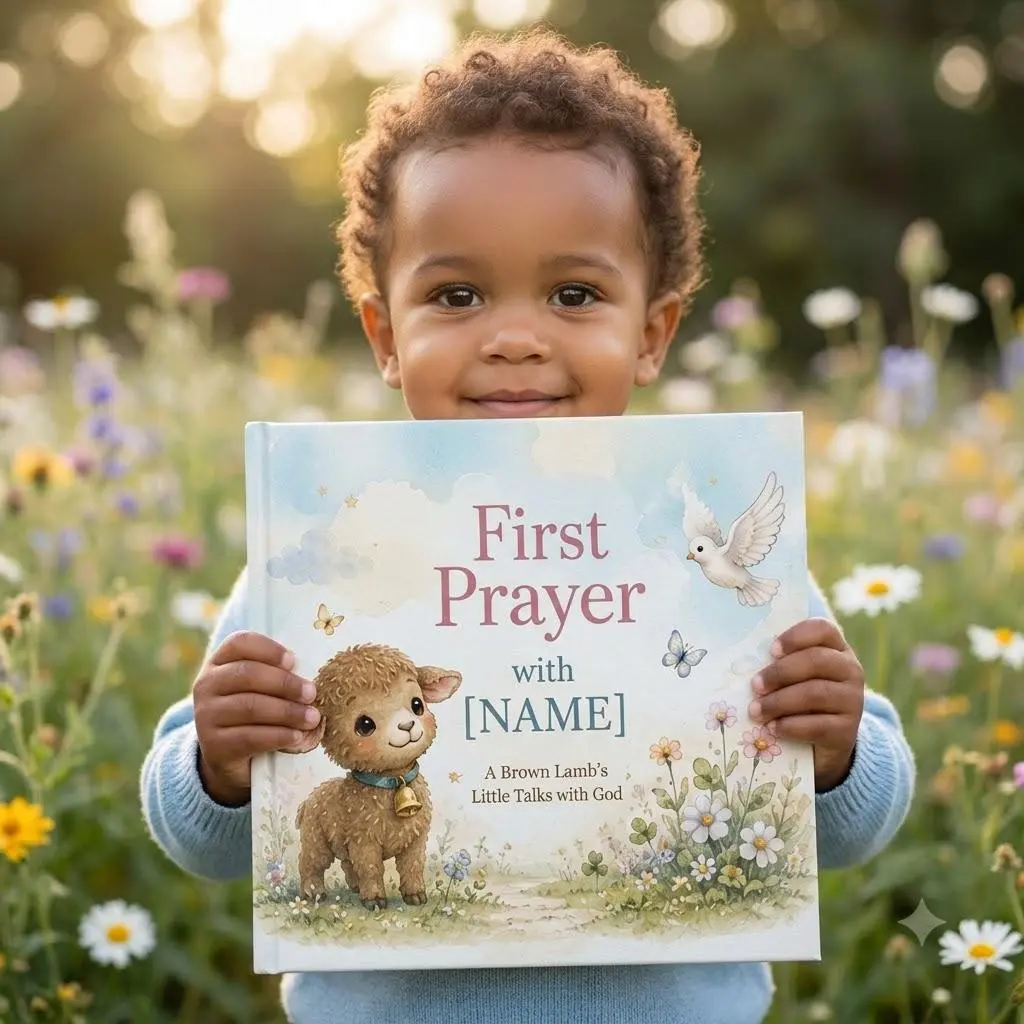 Personalized First Prayer Book for Kids with Name, Christian Bedtime Prayers Keepsake, Baptism Christening Gift Boy Girl, Baby Dedication