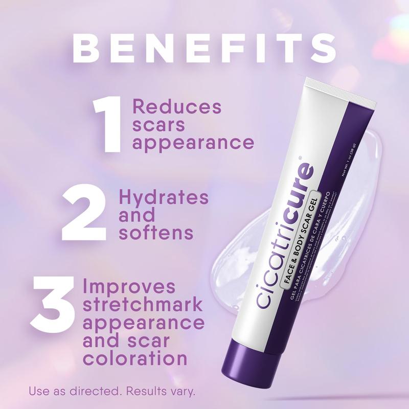 Face & Body Advanced Scar Gel, Scar Treatment for Old & New Scars, Fades Stretch Marks Away, Surgical Scars, Injuries, Burns and Acne Scar Treatment, For Adults & Kids, 1 oz (28g), 1-Pack