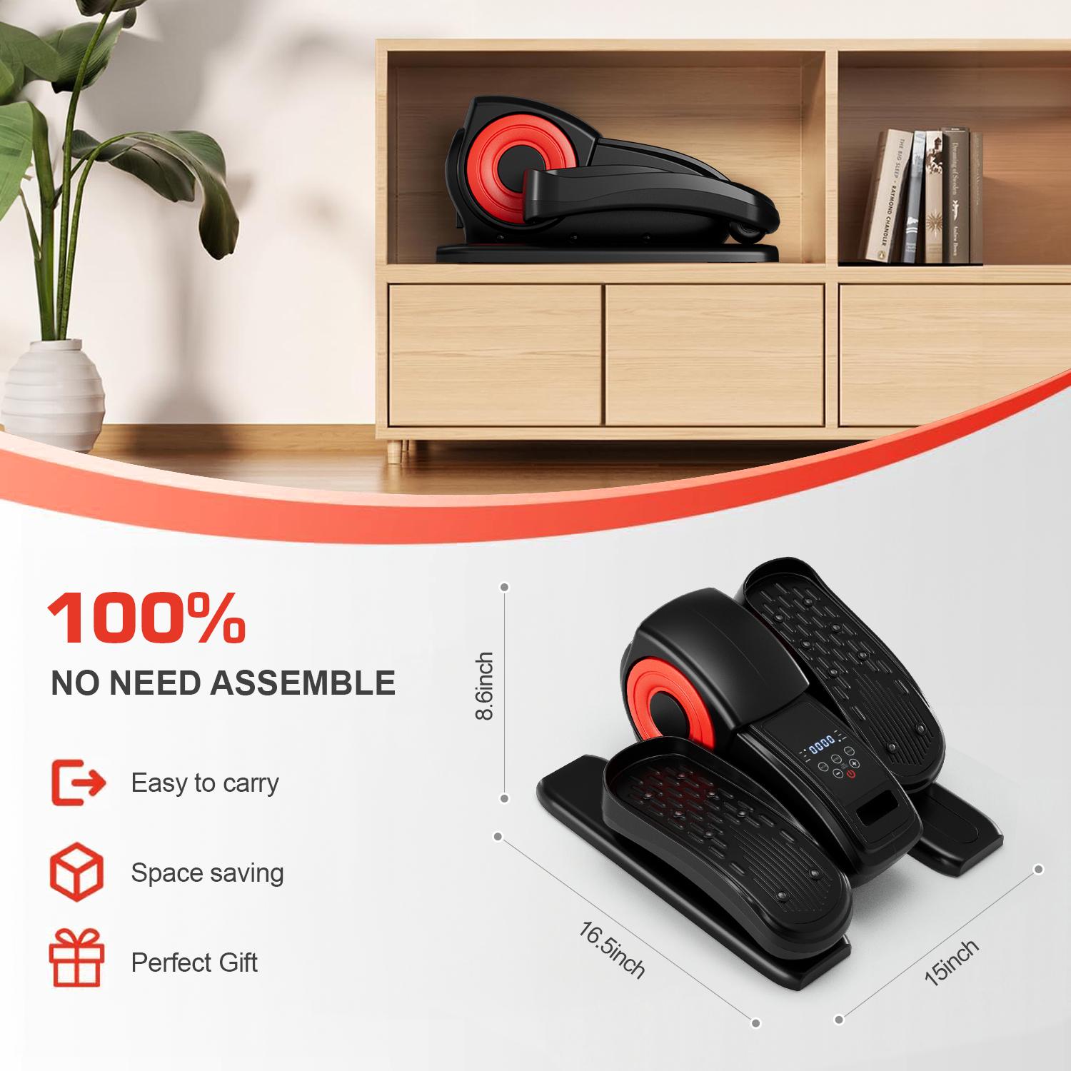 Under Desk Elliptical Trainer, Whisper-Quiet Seated Leg Exerciser for Home Office, Compact Pedal Machine for Seniors & Mobility Support, Adjustable Resistance & LCD Monitor