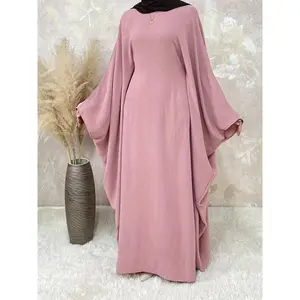 RamadanSolidSimpleLooseModestDress,ElegantBatwingSleeveMaxiLengthDress,Women'sClothing
