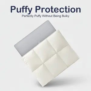 2026 Puffy Protection:Down liner Puffy Laptop Sleeve 13 Inch 14 Inch, Quilted Puffer Laptop Carrying Case for Women, Pillow Case Compatible with MacBook Air/Pro M5 M4 M3 M2 Pro/Max 2026, 13" MacBook Neo A18, Rice | Puffy, Quilted Puffer, Pillow Case, Rice