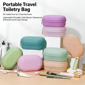 Silicone Wash Bag Waterproof Makeup Pouch Travel Cosmetic Bag Portable Large Capacity Travel Storage Bag Cute Organizer for Business Trips