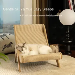 Durable Sisal Cat Scratching Post - Simple Design, Protects Your Sofa, Made of Durable Sisal Material - The Perfect Gift for Your Cat, Also Serves As A Cat Lounge Chair